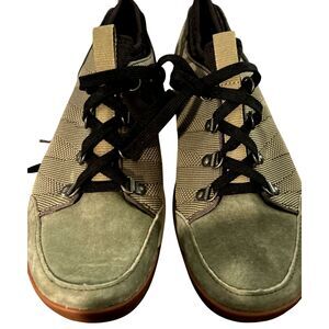 LL Bean Vista Low Lace Up Hikers Shoes Green Suede Women's Size 9 510059 Active